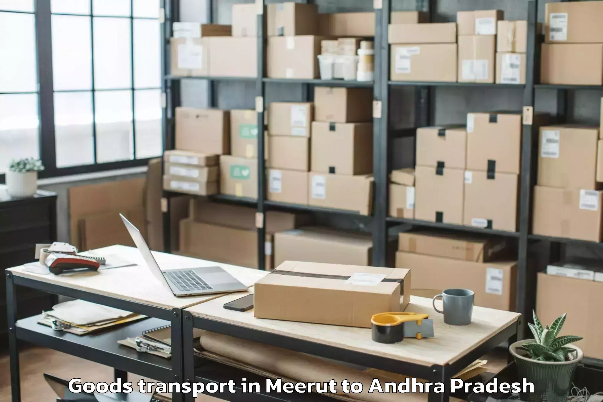 Quality Meerut to Podili Goods Transport